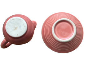 Vintage Harlequin Rose  Toy Creamer & Nut Cup