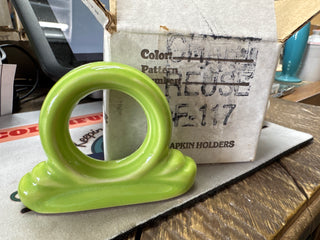 Fiesta Ceramic Set of 4 Napkin Ring Chartreuse NIB