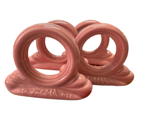 Fiesta Ceramic Rose Napkin Rings Set of 4