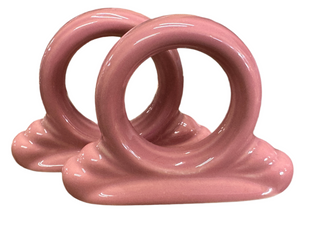 Fiesta Ceramic Pair of Napkin Ring Rose