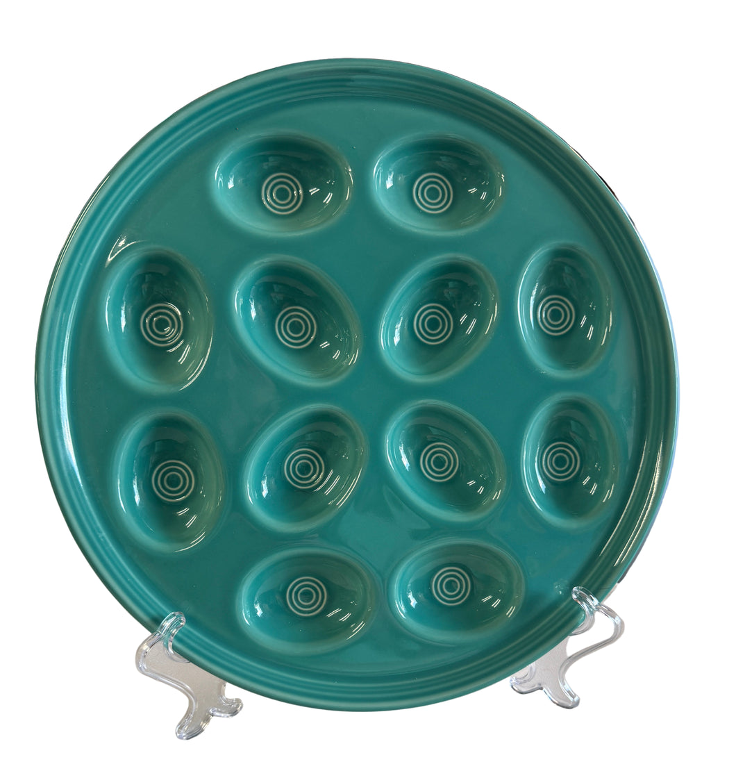 Fiesta Turquoise Egg Tray Retired Size Larger