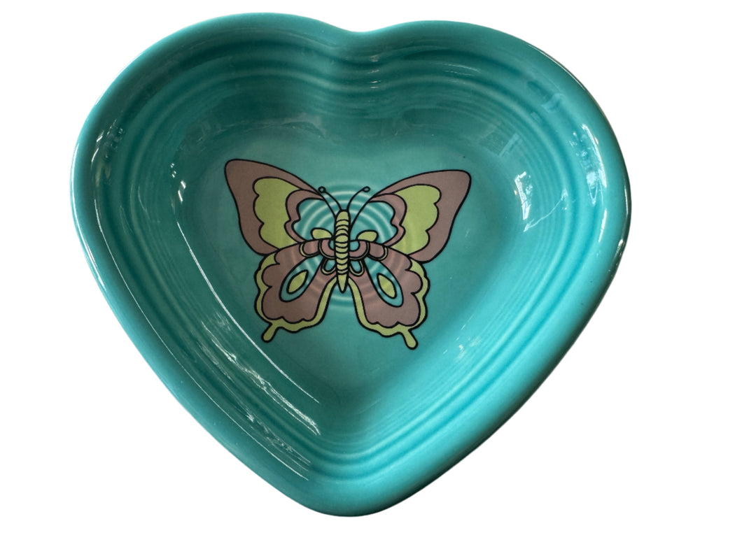 Fiesta Everything Kitchen Exclusive Small Heart Bowl Turquoise Butterfly