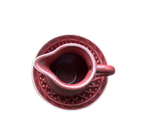 Vintage Harlequin Burgundy Toy Creamer & Nut Cup