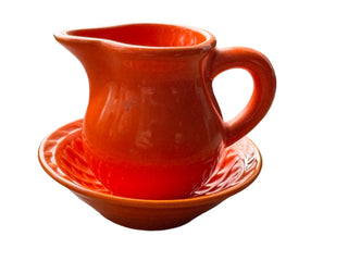 Vintage Harlequin Red Toy Creamer & Nut Cup