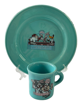 Fiesta Fountian Services Set Dinner Plate and Mug Turquoise Looney Tunes Turquoise