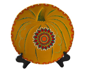 Fiesta Hand Painted Pumpkin Plate  By Patricia Degraw