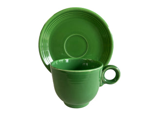 Vintage Fiesta Medium Green Cup & Saucer Beautiful