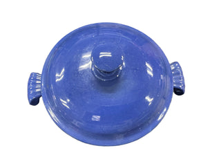 Vintage Flat Bottom Cobalt Covered Onion Soup