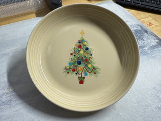 Fiesta Ivory Christmas Tree Luncheon/Salad Bowl Plate RETIRED