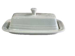 Fiesta Retired White Butter Dish Old Style  !!!