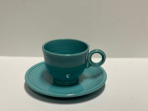 Vintage Fiesta Turquoise Teacup and Saucer