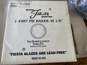 Fiesta Retired Apricot Large Pie Baker NIB Old Stock