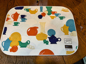 4 FIESTA WARE REVERSIBLE CLOTH PLACEMATS ICON SHAPES  Bright Color