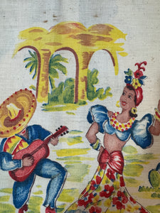 Fiesta Go Along Dancing Lady Towels Vintage