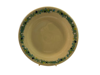 Fiesta Blue Christmas Garland Dinner Plate on Ivory