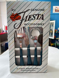 Fiesta 20 Piece Service for 4  Fan Swirl Flatware in JUNIPER