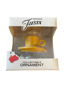 Fiesta Go Along Miniature Ornament  Yellow Teapot NIB