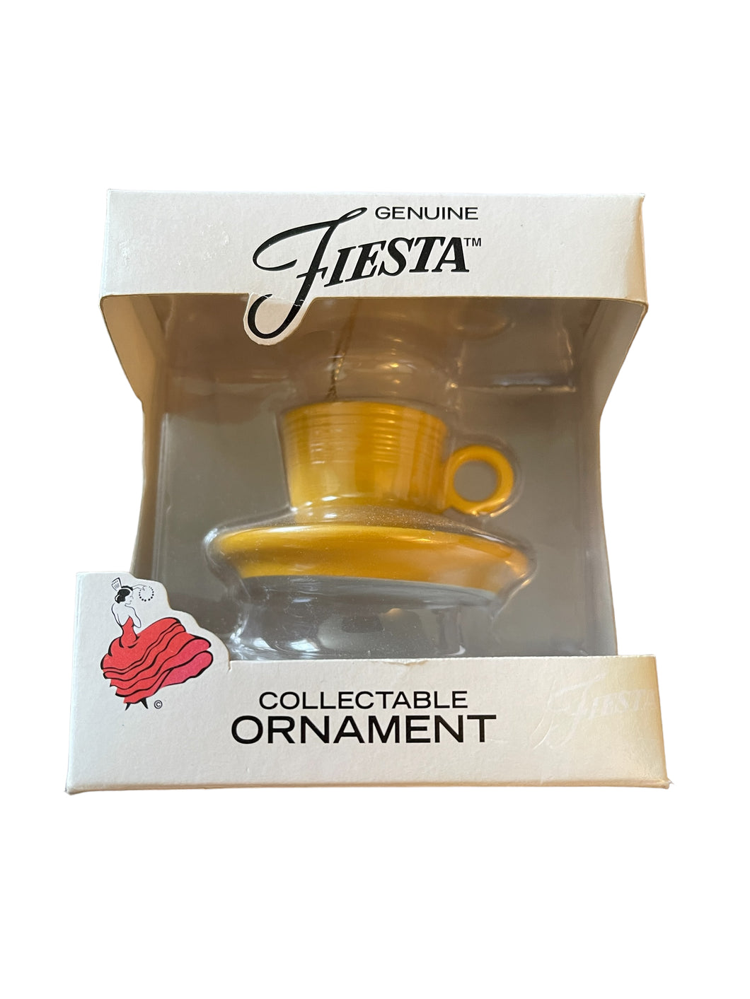 Fiesta Go Along Miniature Ornament  Yellow Teapot NIB