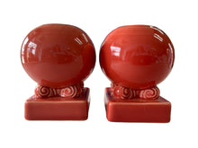 Load image into Gallery viewer, Fiesta Persimmon Pumpkin Face Bulb Candle Holder Set RETIRED
