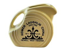 Load image into Gallery viewer, I LOVE FIESTA Mini Disc Pitcher Yellow Homer Laughlin Factory Newell WV Yellow
