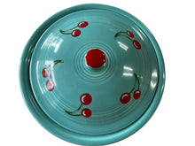 Load image into Gallery viewer, Fiesta HLCCA Cherries on Turquoise Tortilla Warmer Limited Made
