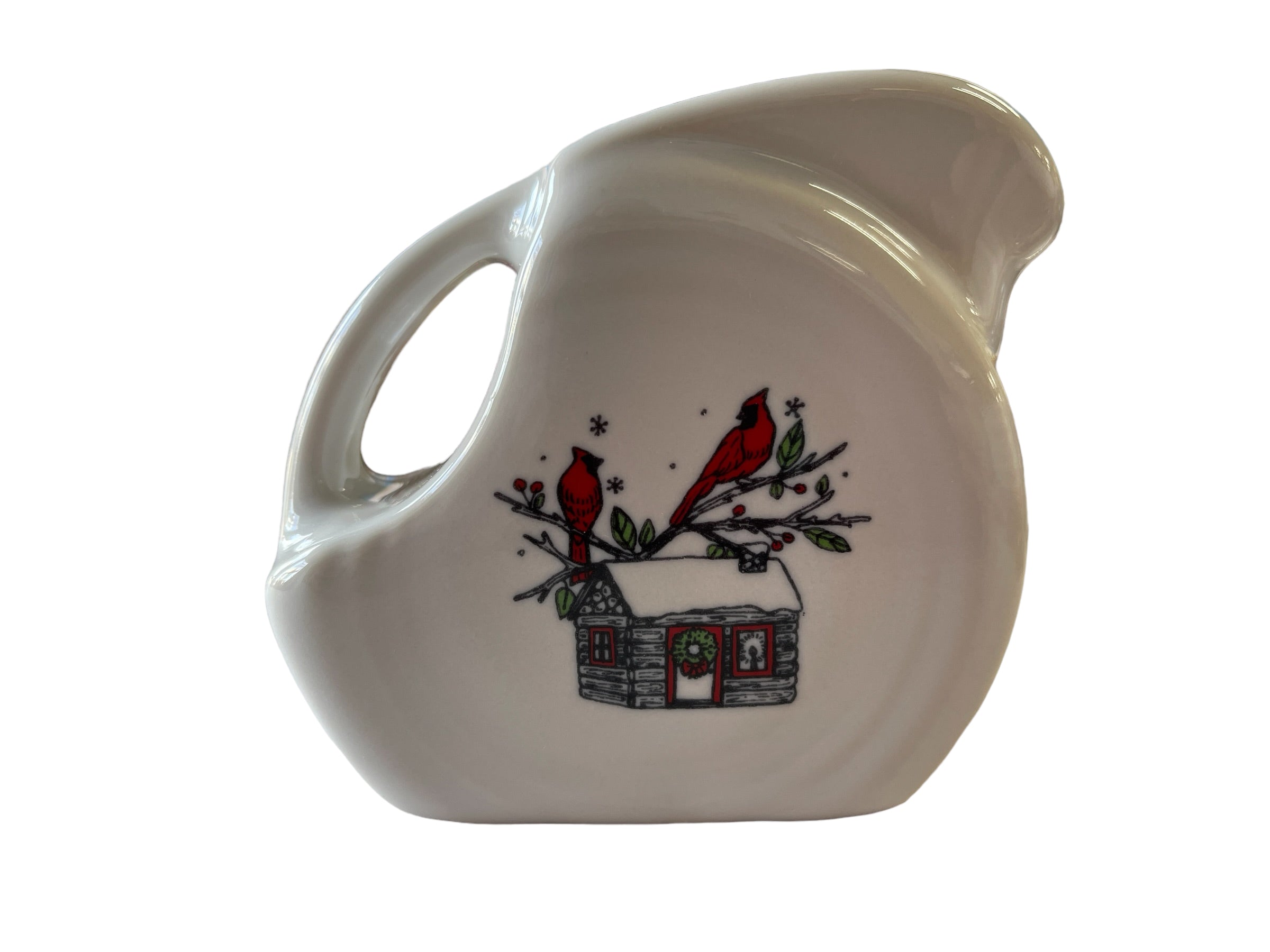 Fiesta Mini Disk Pitcher Christmas Whimsy Cardinals