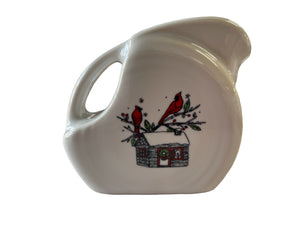 Fiesta Mini Disk Pitcher Christmas  Whimsy Cardinals Everything Kitchens