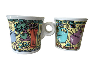 Fiesta Dancing Icon Mugs Set Design'd By Judy Noble vase carafe