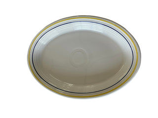 Fiesta Large Platter White W/Yellow & Blue Stripe