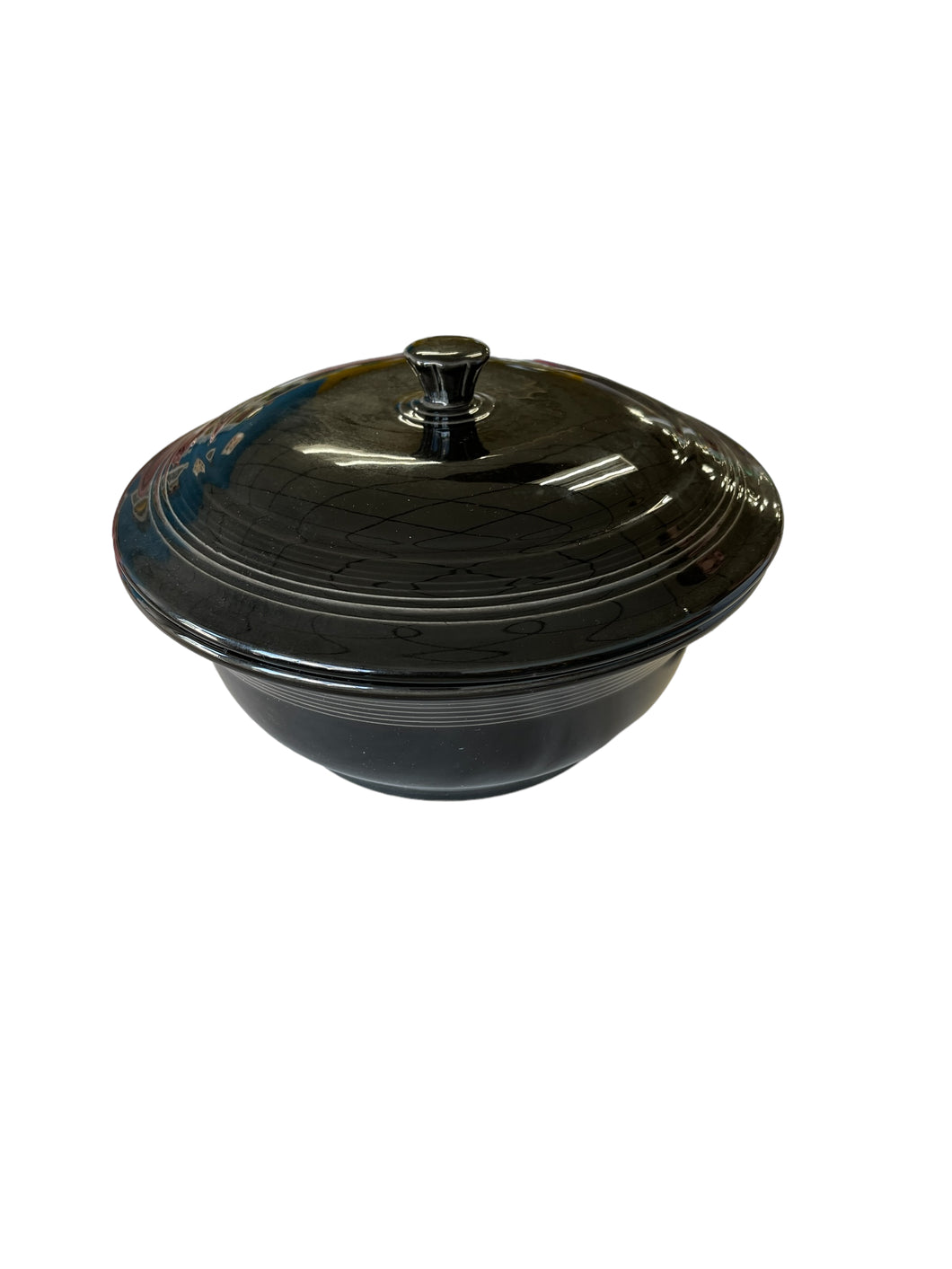 Fiesta  Black Covered Casserole Dish With Lid Retired