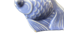 Load image into Gallery viewer, Vintage Harlequin Mauve Blue Fish
