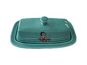 Fiesta Turquoise Betty Boop Butter Dish