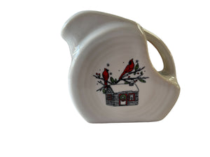 Fiesta Mini Disk Pitcher Christmas  Whimsy Cardinals Everything Kitchens