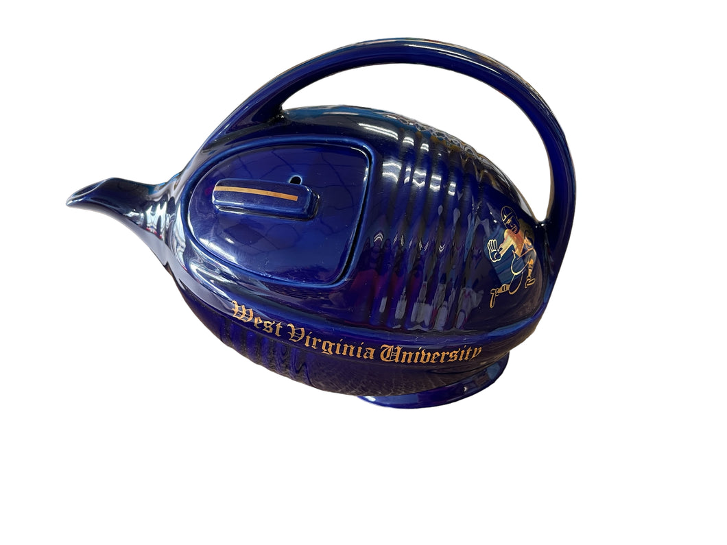 Hall WVU Football Teapot Cobalt Blue China Specialties