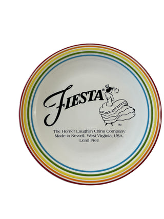 Fiesta Rainbow Dancing Lady  11.75" Chop Plate Signature Rainbow Stripe