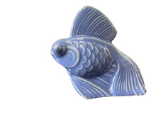 Load image into Gallery viewer, Vintage Harlequin Mauve Blue Fish
