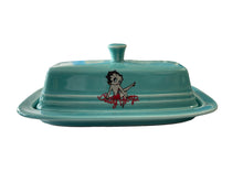 Load image into Gallery viewer, Fiesta Turquoise Betty Boop Butter Dish
