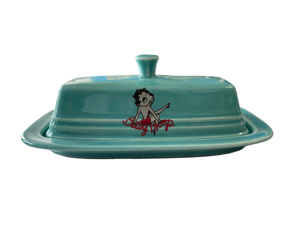Fiesta Turquoise Betty Boop Butter Dish