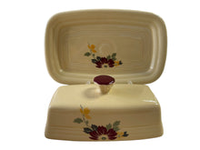 Load image into Gallery viewer, Fiestaware Claret Clematis Butter Dish Fiesta HLCCA XL Extra Large Butter Dish
