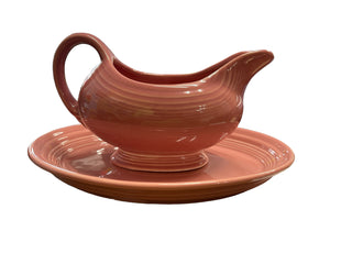 Fiesta Rose Gravy Boat w Under Tray