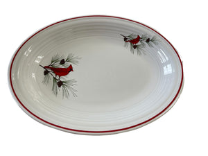 Fiesta Retired Pine Brach w Cardinal Platter