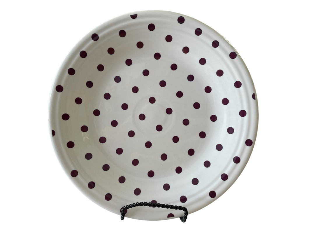 Fiesta HLCCA Exclusive White w/ Mulberry Dots Dinner Plate