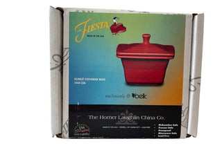 Fiesta Scarlet Belk Box Candy Dish Covered NIB RED