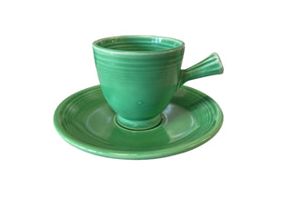Vintage Fiesta Original Green Demi Cup and Saucer