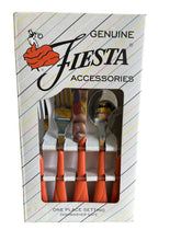 Load image into Gallery viewer, Genuine Fiesta Persimmon Swirl Fan Flatware NIB
