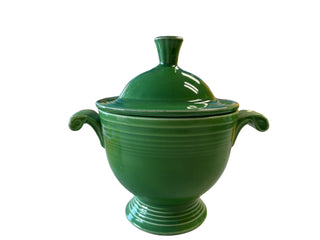 Vintage Medium Green Ring Handle Cream & Sugar