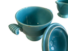 Load image into Gallery viewer, Vintage Fiesta Turquoise Ring Handled Creamer and Sugar
