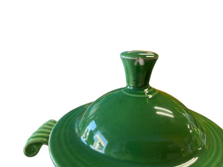 Vintage Medium Green Ring Handle Cream & Sugar