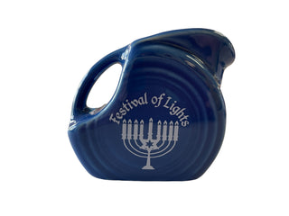 Fiesta FTCCO Festival of Lights on Lapis White Decal Menorah & Dreidel