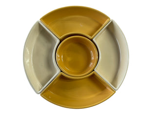 Vintage Fiesta Relish Tray Green, Yellow & Ivory Mixed Set